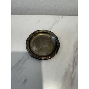 Small 4" Trinket Tray Silver Plate EP On Steel Made In Italy